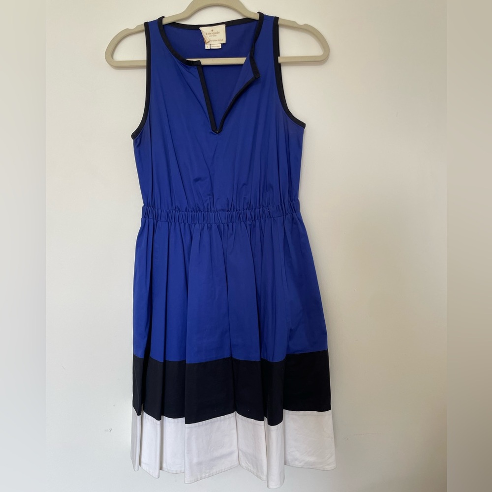 KATE SPADE Colorblock Dress Fit Flare Pockets Preppy Designer Women's Sz 4